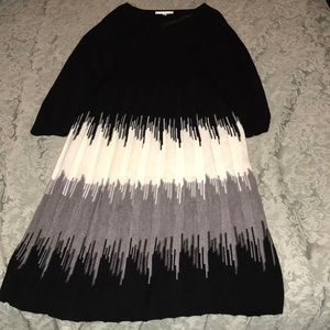 under knee long sleeve dress